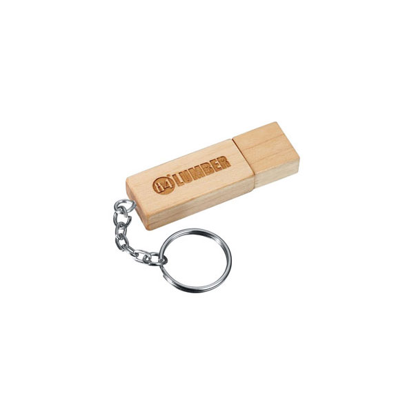 Wood with Keyring Flash Drive